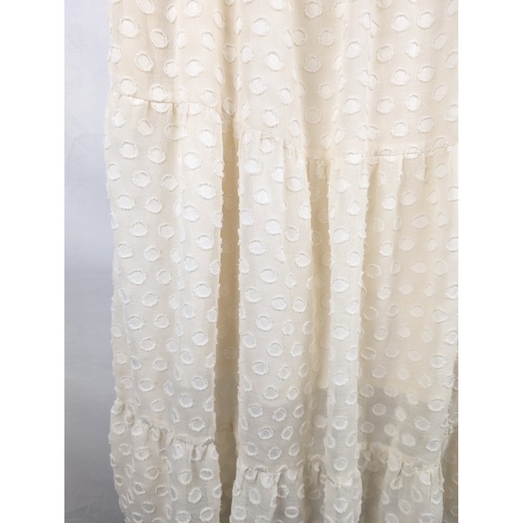 Bella Ella Maxi Dress Ivory White Ruffle S Coquette Preppy Dainty Fairycore - Picture 8 of 8